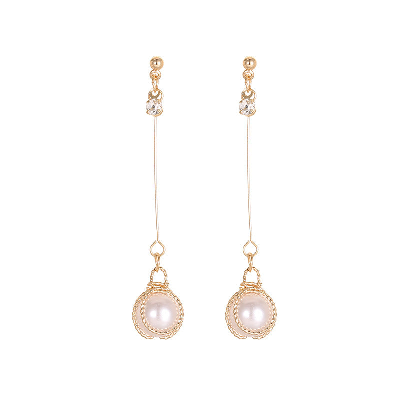 Multi-layer Wrapped Pearl Dangle Earrings ( Pk of 2 Pairs ) / KJ2029