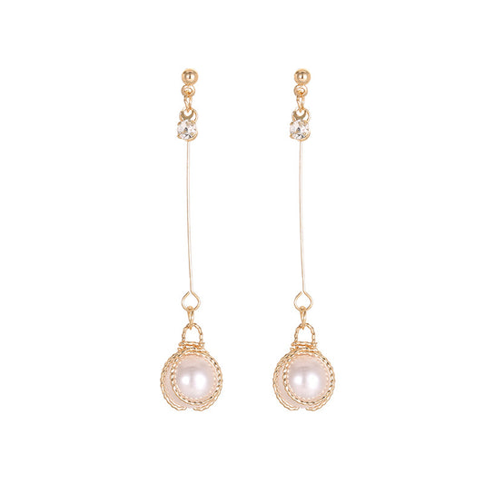 Multi-layer Wrapped Pearl Dangle Earrings ( Pk of 2 Pairs ) / KJ2029