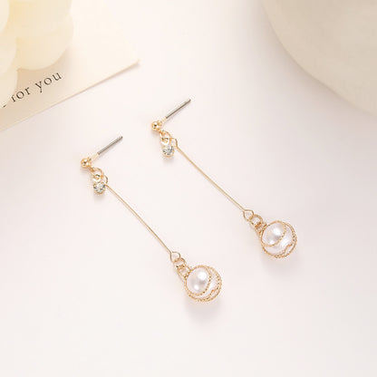 Multi-layer Wrapped Pearl Dangle Earrings ( Pk of 2 Pairs ) / KJ2029