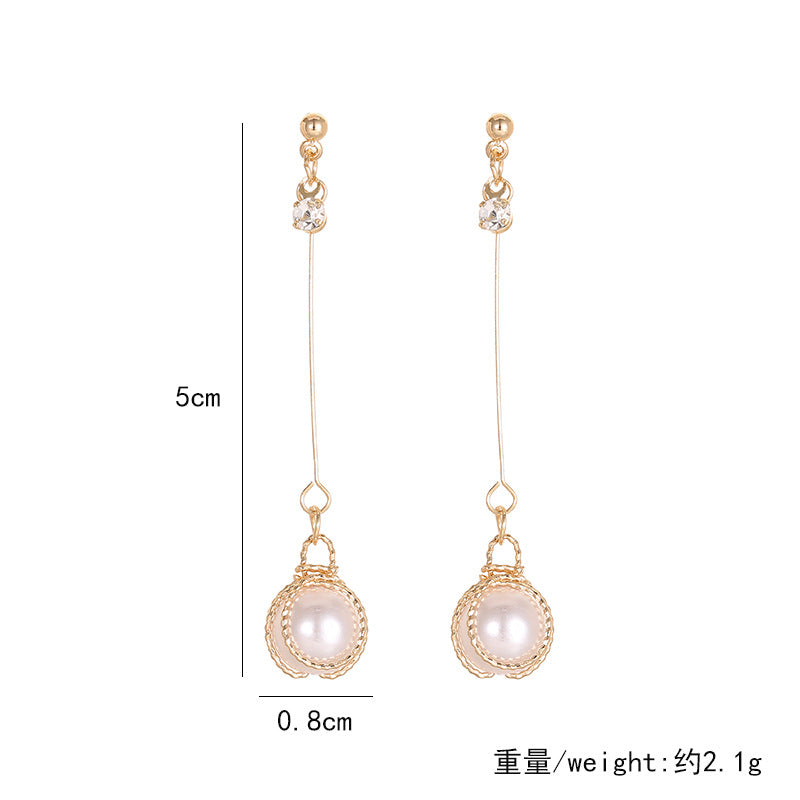 Multi-layer Wrapped Pearl Dangle Earrings ( Pk of 2 Pairs ) / KJ2029