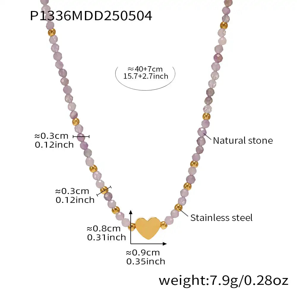 Nautral Stone Beaded Necklace / 25004002