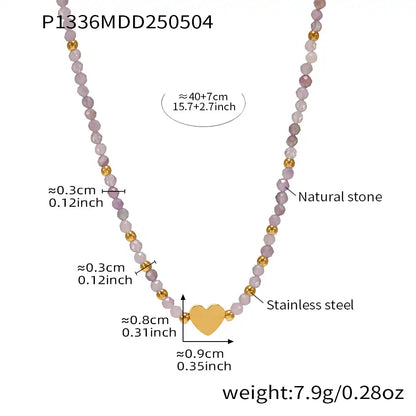 Nautral Stone Beaded Necklace / 25004002