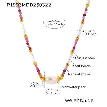 Nautral Stone Beaded Necklace / 25004002