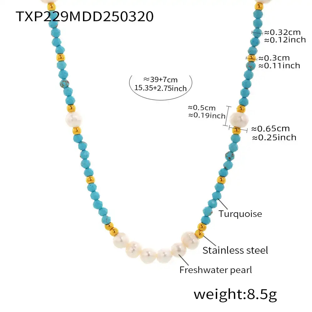 Nautral Stone Beaded Necklace / 25004002