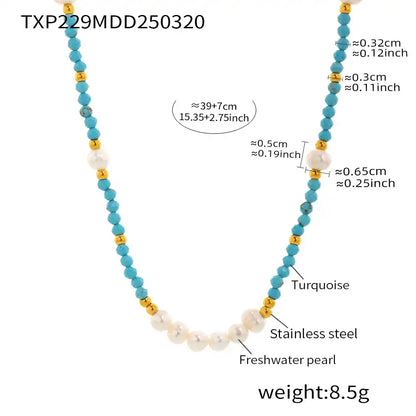 Nautral Stone Beaded Necklace / 25004002