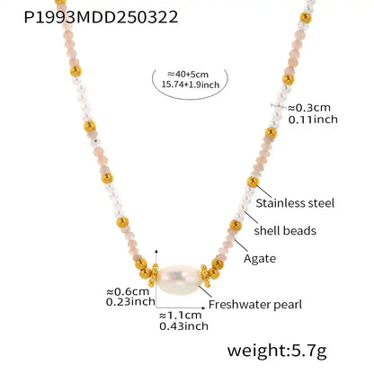 Nautral Stone Beaded Necklace / 25004002