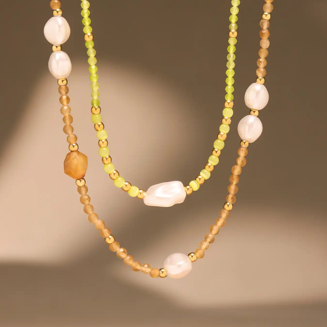 Nautral Stone Beaded Necklace / 25004002