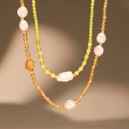 Nautral Stone Beaded Necklace / 25004002