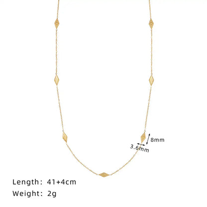 Nepalese-style handcrafted rhombus pendant Chain necklace / 25004005