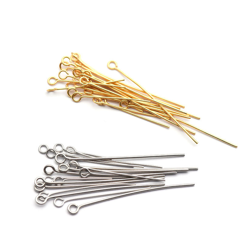 0.7-1mm Stainless Steel Jewelry Making Eye Pins (Pack of 400)