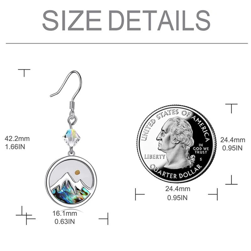 Stainless steel Earrings with simple shell inlay / 25104001