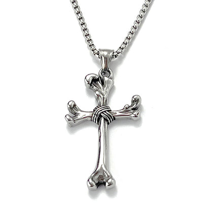 No.6 Stainless Steel Vintage Cross Pendant Necklace / KJ0202