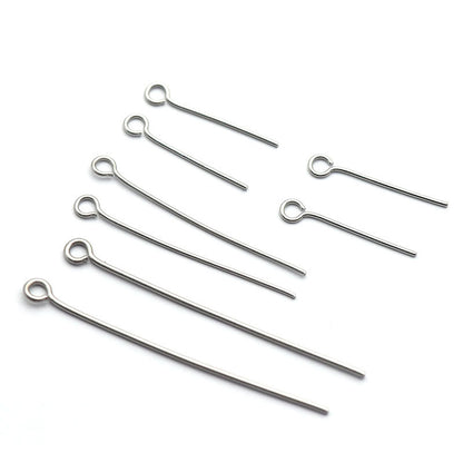 0.7-1mm Stainless Steel Jewelry Making Eye Pins (Pack of 400)