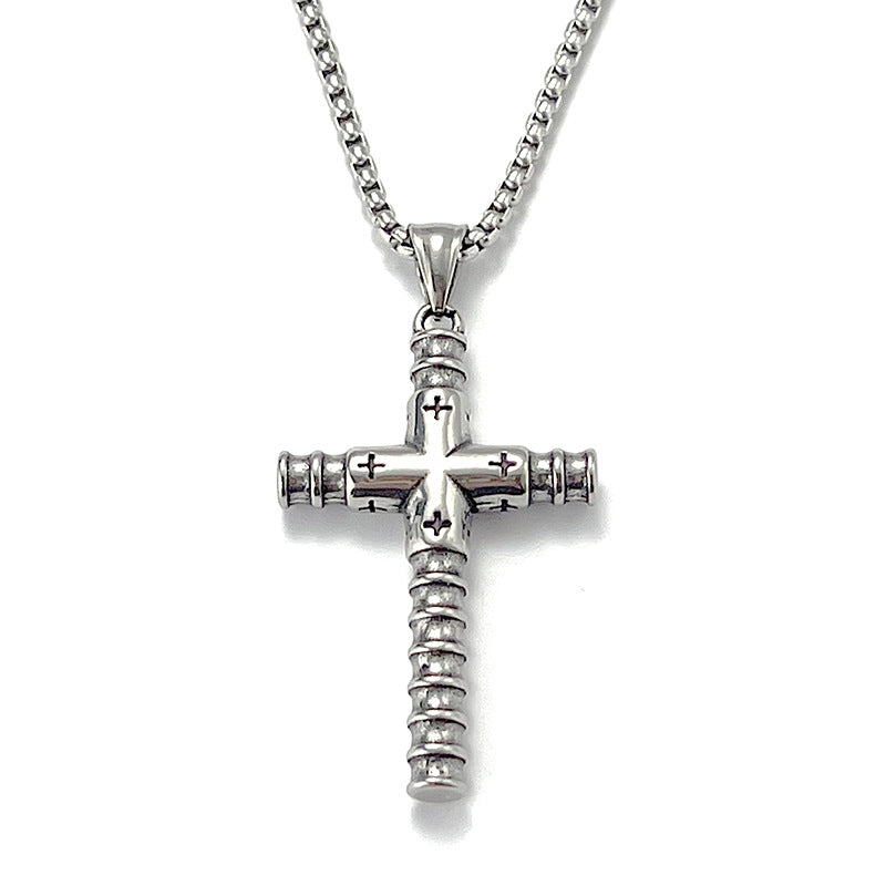 No.2 Stainless Steel Vintage Cross Pendant Necklace / KJ0198