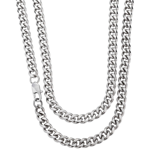 Stainless Steel Diamond Cut Curb Chain Necklace ( Pk of 100 ) / KJ0225