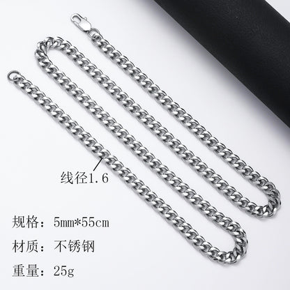 Stainless Steel Diamond Cut Curb Chain Necklace ( Pk of 100 ) / KJ0225