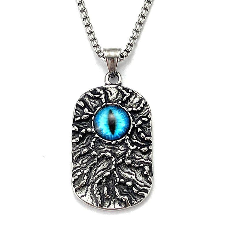 No.4 Stainless Steel Vintage Evil Eye Pendant Necklace / KJ0192