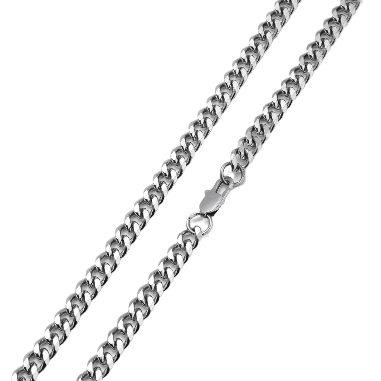 Stainless Steel Diamond Cut Curb Chain Necklace ( Pk of 100 ) / KJ0225