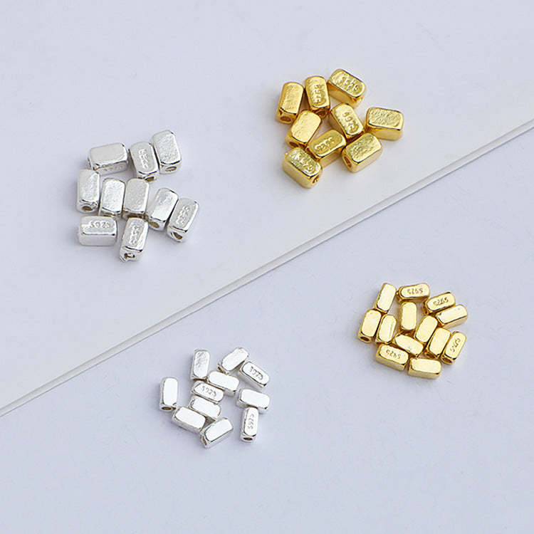 Rectangle Sterling Silver Beads ( pk of 10 )