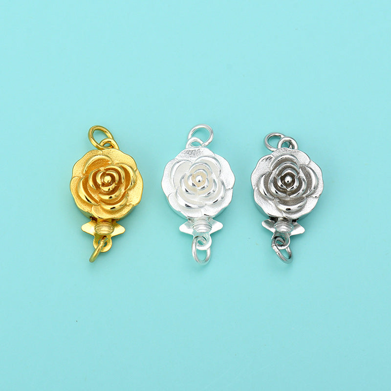 Rose Style Sterling Silver Clasp ( pk of 10 )