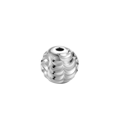 Round Ripple Olive Style Sterling Silver Beads ( pk of 10 )