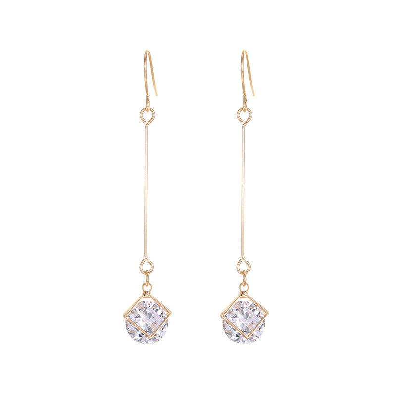 Ruffled Zircon Dangle Earrings ( Pk of 2 Pairs ) / KJ2028