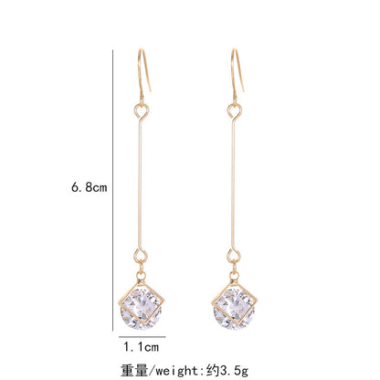 Ruffled Zircon Dangle Earrings ( Pk of 2 Pairs ) / KJ2028