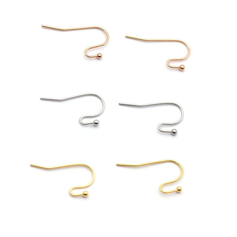 Simple Stainless Steel Earring finding with Bead Earring hooks (pack of 200)