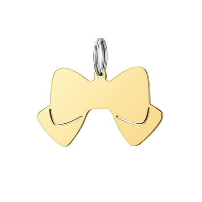 Stainless Steel Blank Bow Cat Dog Tags ( pk of 10 ) / KT0007