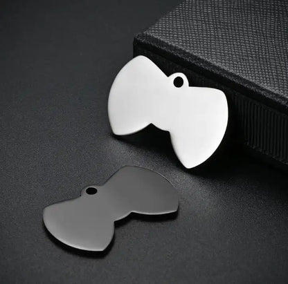 Stainless Steel Blank Bow Cat Dog Tags ( pk of 10 ) / KT0008