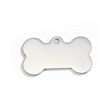 Stainless Steel Blank Engravable Bone Dog Tags / Lot of 10pcs / KT0001