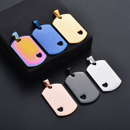 40*24mm Stainless Steel Blank Hollow HeartMinitary Dog Cat Tags ( pk of 10 ) / KT0012