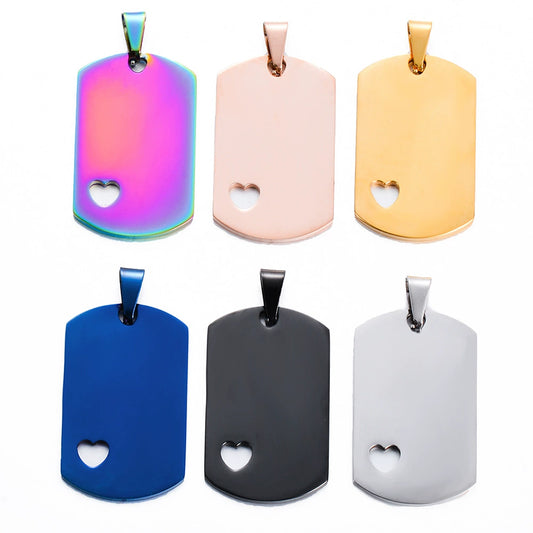 40*24mm Stainless Steel Blank Hollow HeartMinitary Dog Cat Tags ( pk of 10 ) / KT0012