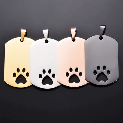 Stainless Steel Blank Hollow Paw Military Dog Tags ( pk of 10 ) / KT0015