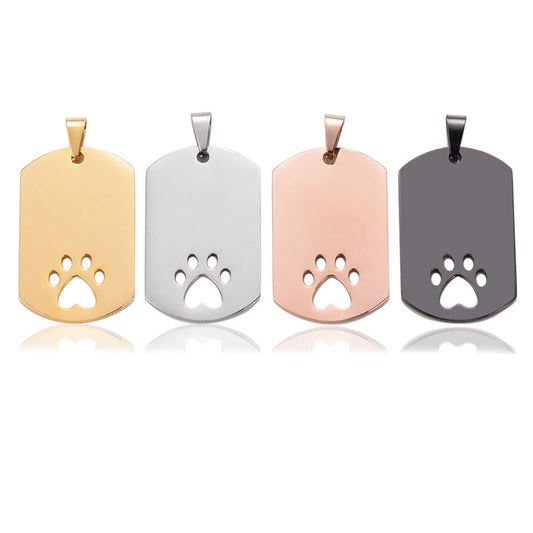 Stainless Steel Blank Hollow Paw Military Dog Tags ( pk of 10 ) / KT0015