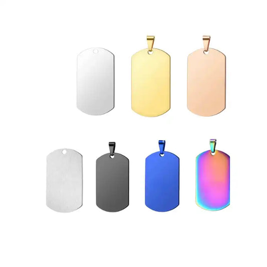 Stainless Steel Blank Military Cat Dog Tags ( pk of 10 ) / KT0009