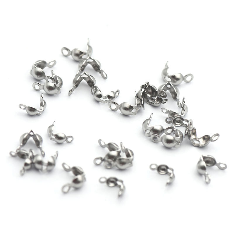 Stainless Steel Crimp Beads Bracelet Knot Covers ( pack of 200 ) / KJ0022