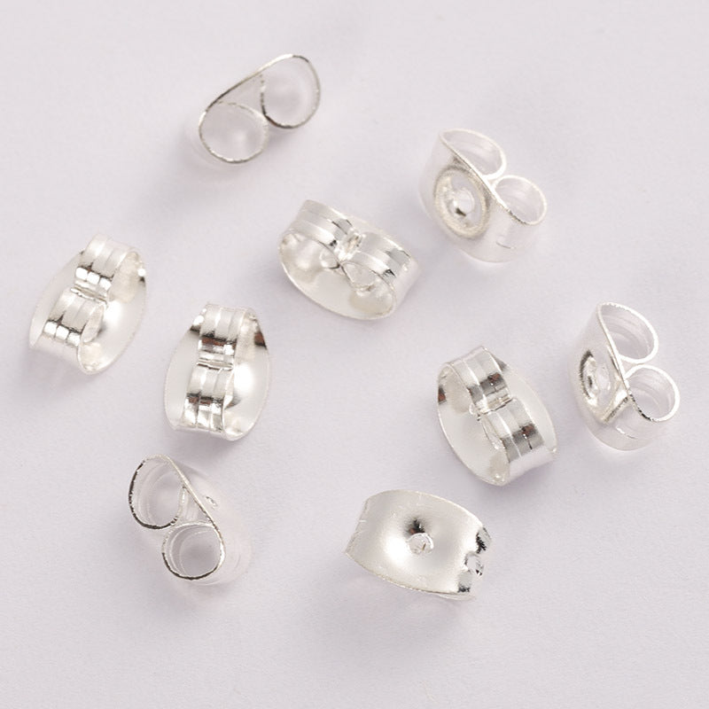 4.5x6mm Stainless Steel Ear Back, Anti-Allergy Earplugs, Butterfly Buckle Ear Plugs ( pk of 100)