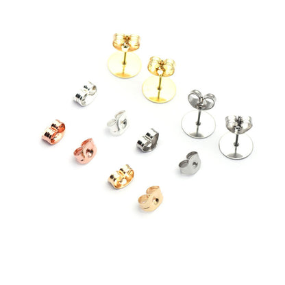 Stainless Steel Earring Back Plug Earring Settings (pack of 200) / EF0008