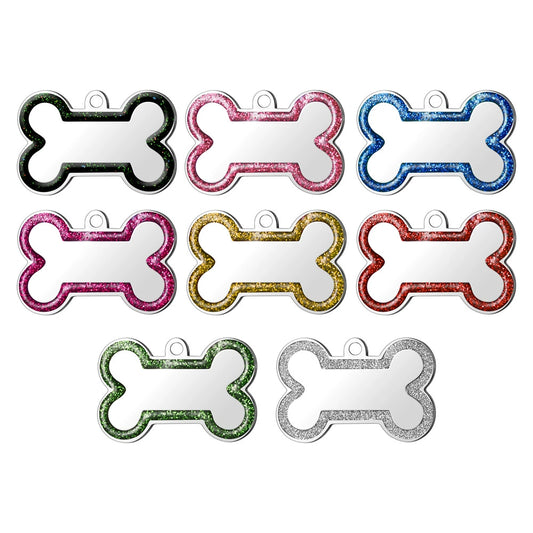 Stainless Steel Enamel Engravable Bone Cat Dog Tags / Lot of 10pcs / KT0004