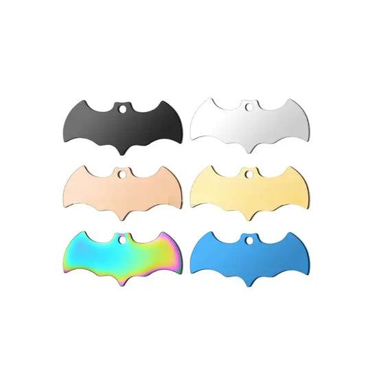 Stainless Steel Engravable Bat Shape Cat Dog Tags ( pk of 10 ) / KT0045