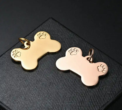 36*25mm Stainless Steel Engravable Bone Paw Cat Dog Tags / Lot of 10pcs / KT0005