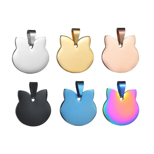 Stainless Steel Engravable Cat Tags ( pk of 10 ) / KT0034