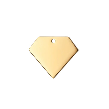 Stainless Steel Engravable Diamond Cat Dog Tags ( pk of 10 ) / KT0016