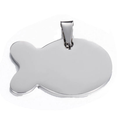 Stainless Steel Engravable Fish Shape Dog Tags ( pk of 10 ) / KT0049