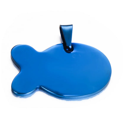 Stainless Steel Engravable Fish Shape Dog Tags ( pk of 10 ) / KT0049