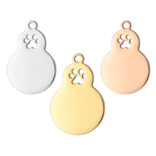 Stainless Steel Engravable Gourd Shape Cat Dog Tags ( pk of 10 ) / KT0046