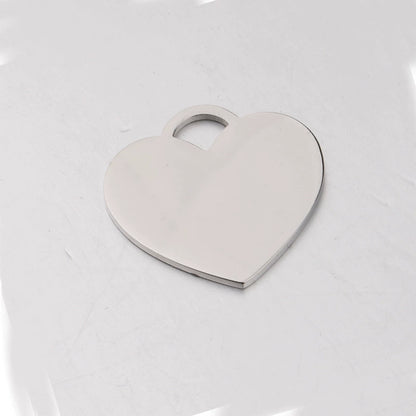 Stainless Steel Engravable Heart Cat Dog Tags ( pk of 10 ) / KT0026