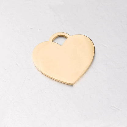 Stainless Steel Engravable Heart Cat Dog Tags ( pk of 10 ) / KT0026