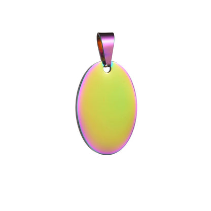 Stainless Steel Engravable Oval Cat Dog Tags ( pk of 10 ) / KT0021